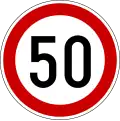 Maximum speed limit (50 km/h)