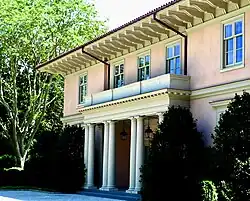 The entrance court at Hollyhock in Southampton, New York.