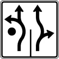 R3-8zf Advance circular intersection lane control (2 lanes)