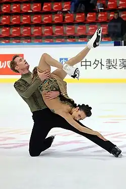 Madison Chock and Evan Bates at the 2019 Internationaux de France