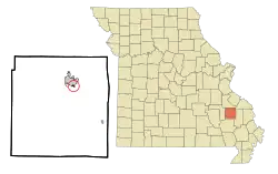 Location in Madison County and the state of Missouri