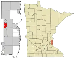 Location of the city of Mahtomedi within Washington County, Minnesota