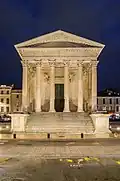 Ancient Roman portico of the Maison Carrée (Nîmes, France)