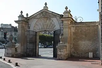 The park gate as seen from the inside.