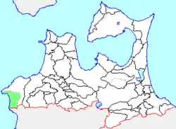 Location of Iwasaki in Aomori Prefecture