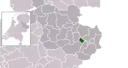 Highlighted position of Borne in a municipal map of Overijssel