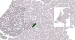 Highlighted position of Leerdam in a municipal map of South Holland