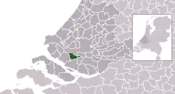 Highlighted position of Spijkenisse in a municipal map of South Holland