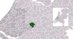 Highlighted position of Zederik in a municipal map of South Holland