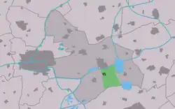Location of the village in Tytsjerksteradiel