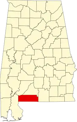 State map highlighting Escambia County