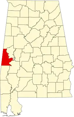 State map highlighting Sumter County