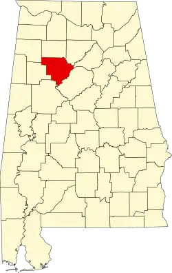 State map highlighting Walker County