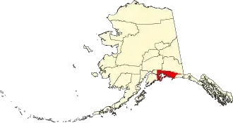 State map highlighting Chugach Census Area
