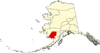 State map highlighting Dillingham Census Area