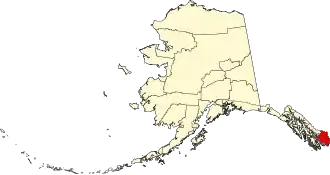 Map of Alaska highlighting Ketchikan Gateway Borough