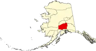 State map highlighting Matanuska-Susitna Borough