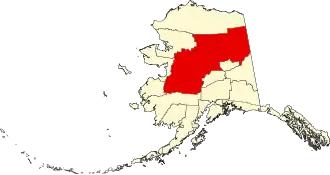 State map highlighting Yukon-Koyukuk Census Area