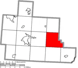 Location of Rome Township in Athens County