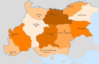 Map of Bulgaria WWII