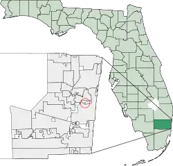 Location of Lazy Lake in Broward County, Florida