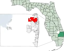 Location of Palm Beach Gardens, Florida