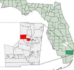 Location of Tamarac, Broward County, Florida