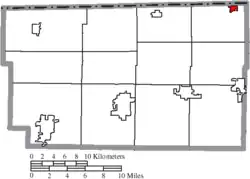 Location of Metamora in Fulton County