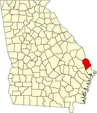 State map highlighting Effingham County