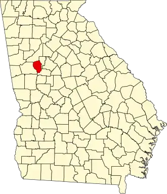 State map highlighting Fayette County