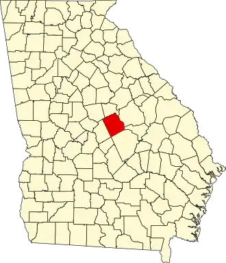 State map highlighting Wilkinson County