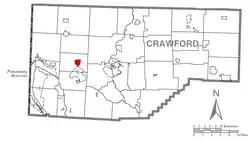Location of Harmonsburg in Crawford County