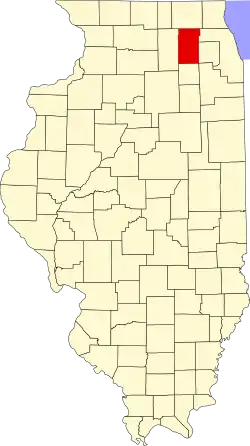 Kane County's location in Illinois