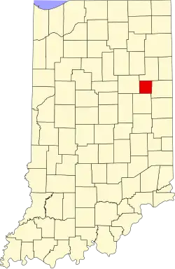 Blackford County's location in Indiana
