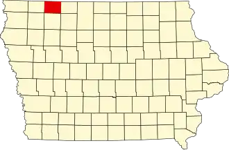State map highlighting Dickinson County
