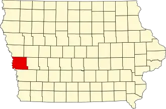 State map highlighting Harrison County