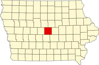 State map highlighting Story County