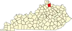 Map of Kentucky highlighting Pendleton County