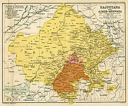 Map of Mewar Including Mandalgarh