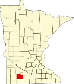 State map highlighting Cottonwood County