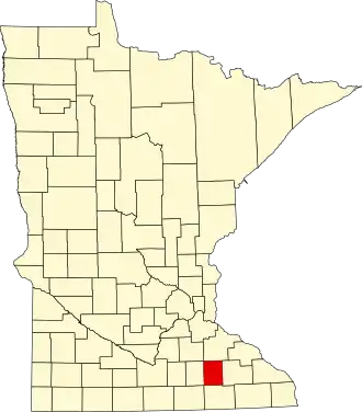 State map highlighting Dodge County