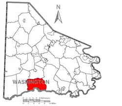 Location of Morris Township in Washington County