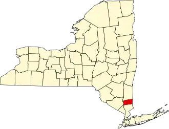 Map of New York highlighting Putnam County