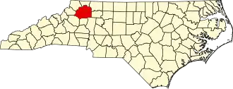 Location of Wilkes County within North Carolina