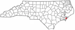 Location within the U.S. state of North Carolina