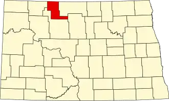State map highlighting Renville County