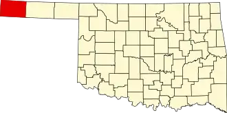 Map of Oklahoma highlighting Cimarron County