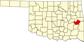 Map of Oklahoma highlighting Haskell County