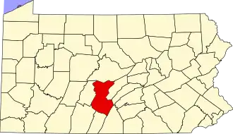 Map of Huntingdon County, Pennsylvania