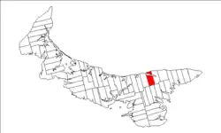 Map of Prince Edward Island highlighting Lot 40